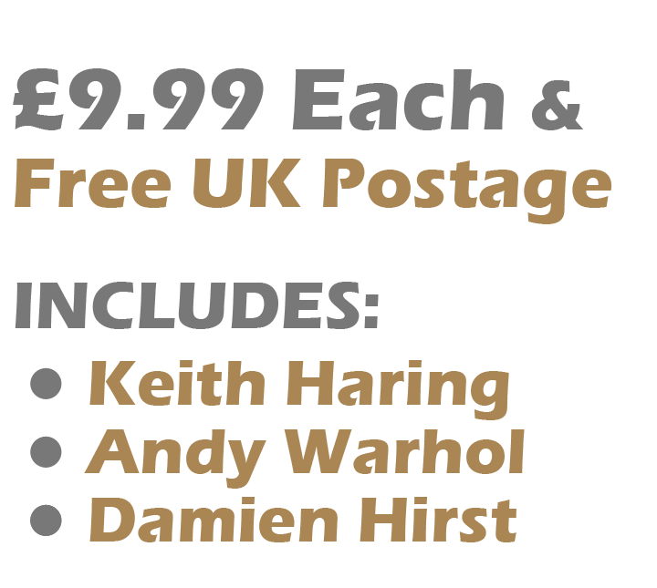Artists 3 Card Set £9.99 Includes Keith Haring, andy Warhol, Damien Hirst Cards